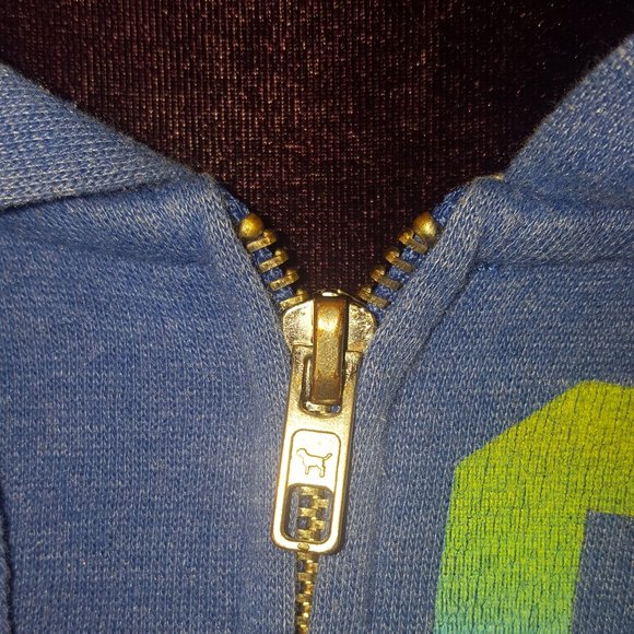 VICTORIA SECRET JACKET BLUE PINK SMALL ZIPPER - Picture 3 of 10